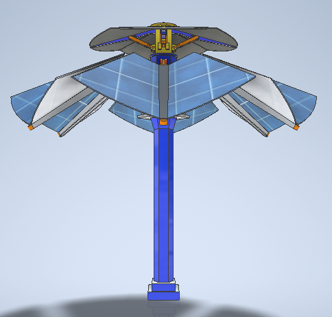 路边太阳能伞3D数模图纸+INVENTOR设计